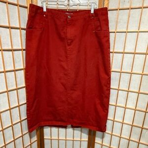 Elegant Red/auburn Women's denim Skirt